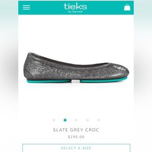 Tieks slate gray croc flats sz 13 retail $195
